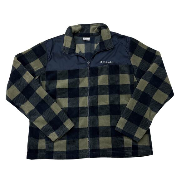 Columbia Fleece For bugaboo II Interchange Jacket Mens Size XL Blue Plaid *READ* - Picture 1 of 9